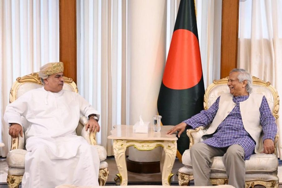 بنجلاديش: سفير سلطنة عُمان يودع المستشار الرئيسي للحكومة الانتقالية بمناسبة انتهاء مهامه بنجلاديش: سفير سلطنة عُمان يودع المستشار الرئيسي للحكومة الانتقالية بمناسبة انتهاء مهامه