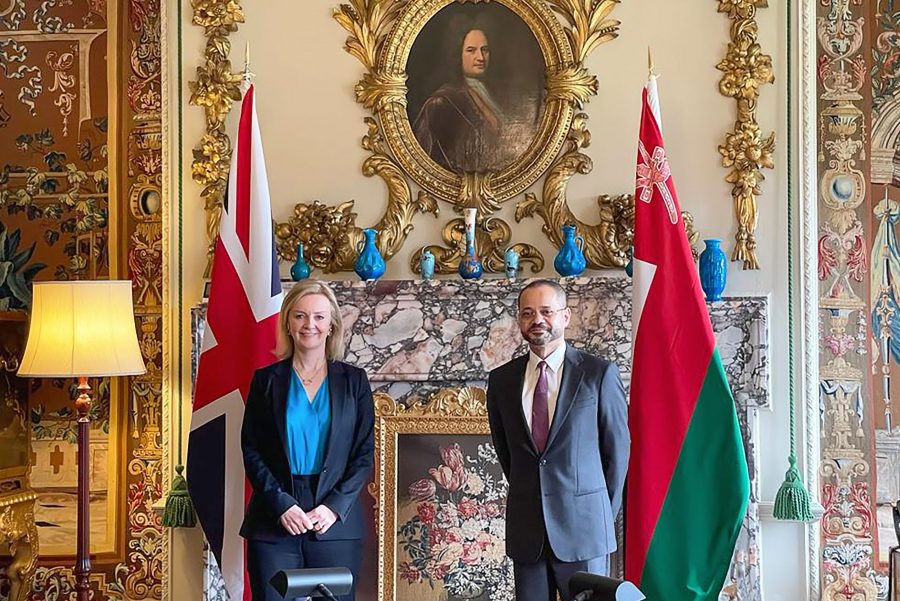 His Excellency the Minister of Foreign Affairs meets the Minister of Foreign Affairs and Development of the United Kingdom Oman_Foreign_Minister_Sayyid_Badr_meets_UK_Foreign_Minister_Liz_Truss