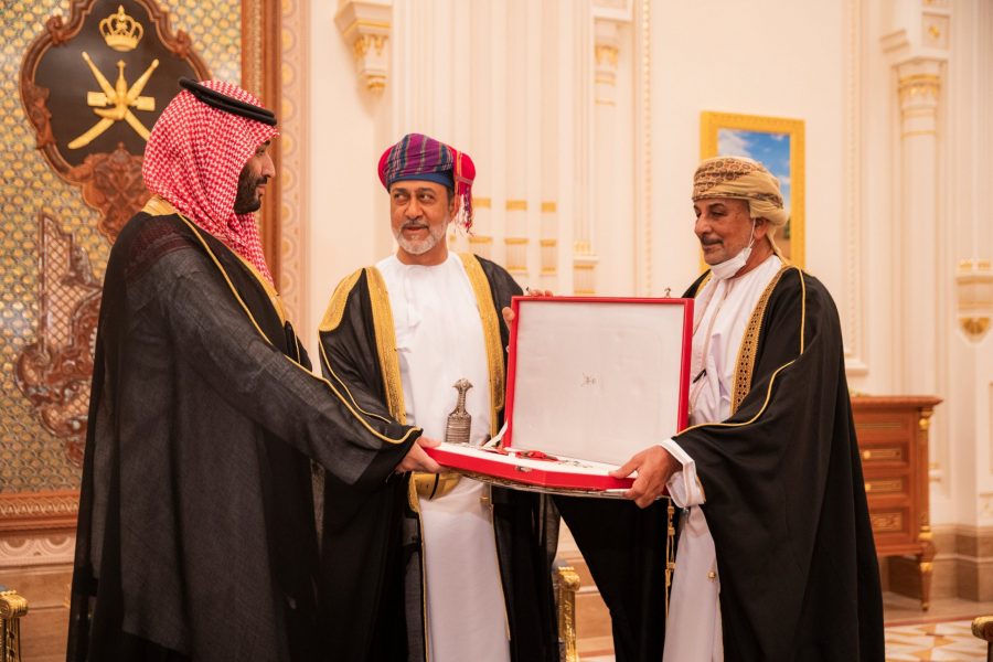 His Majesty the Sultan, the Order of Oman, First Class, to the Saudi Crown Prince His Majesty the Sultan, the Order of Oman, First Class, to the Saudi Crown Prince