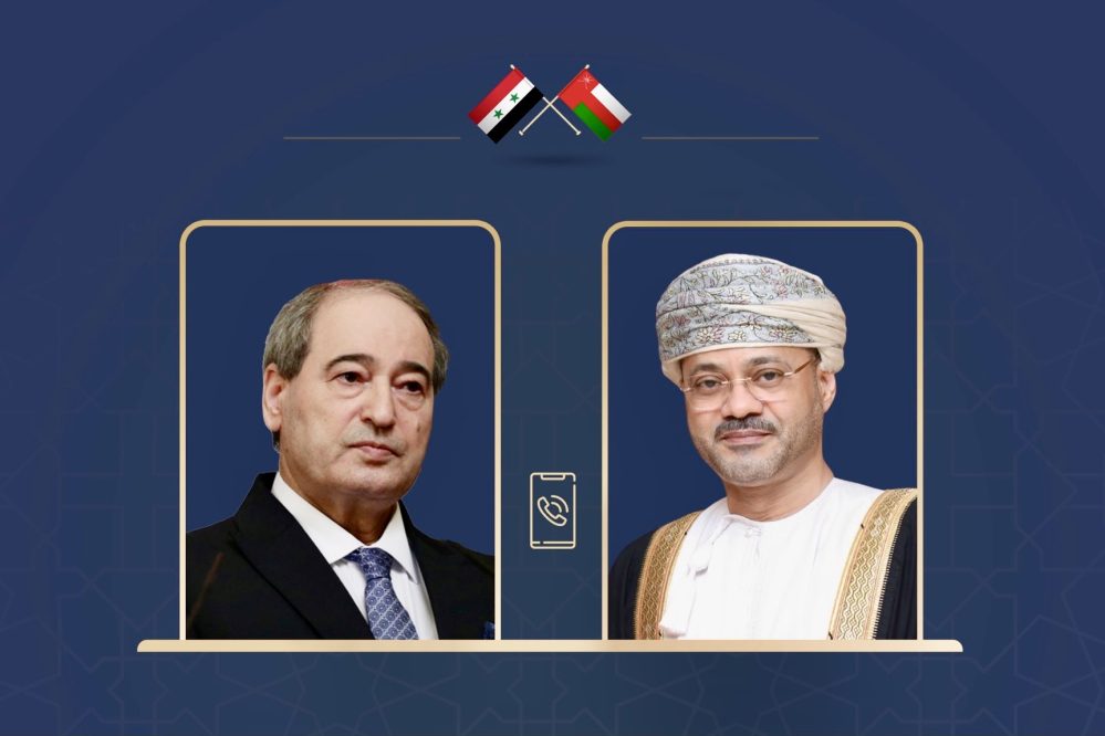 معالي السيد وزير الخارجية  ومعالي نائب الرئيس السوري معالي السيد بدر بن حمد البوسعيدي وزير الخارجية، ومعالي الدكتور فيصل المقداد نائب رئيس الجمهورية العربية السورية