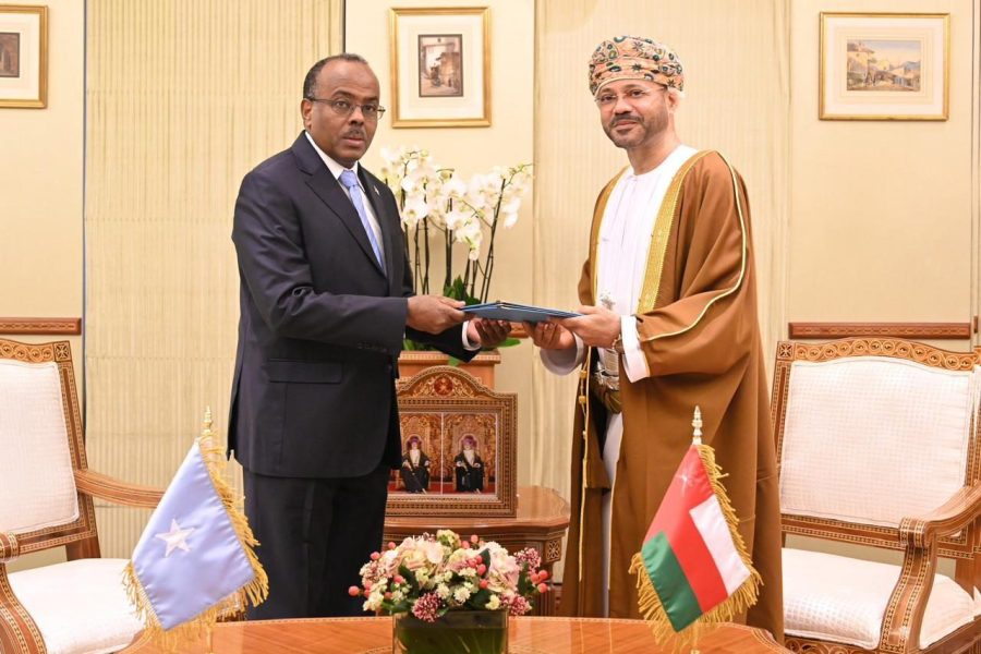 His Majesty the Sultan receives a written message from His Excellency the President of Somalia Foreign Minister receives message to His Majesty from the President of Somalia