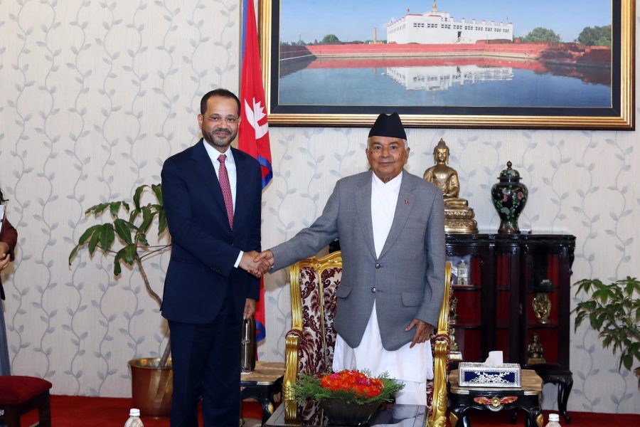 His Excellency, the President of Nepal, receives the Foreign Minister His Excellency, the President of Nepal, receives the Foreign Minister