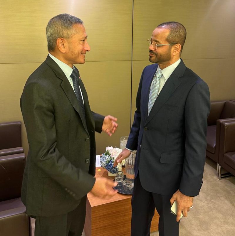 معالي السيد وزير الخارجية يلتقي وزير خارجية سنغافورة في نيويورك